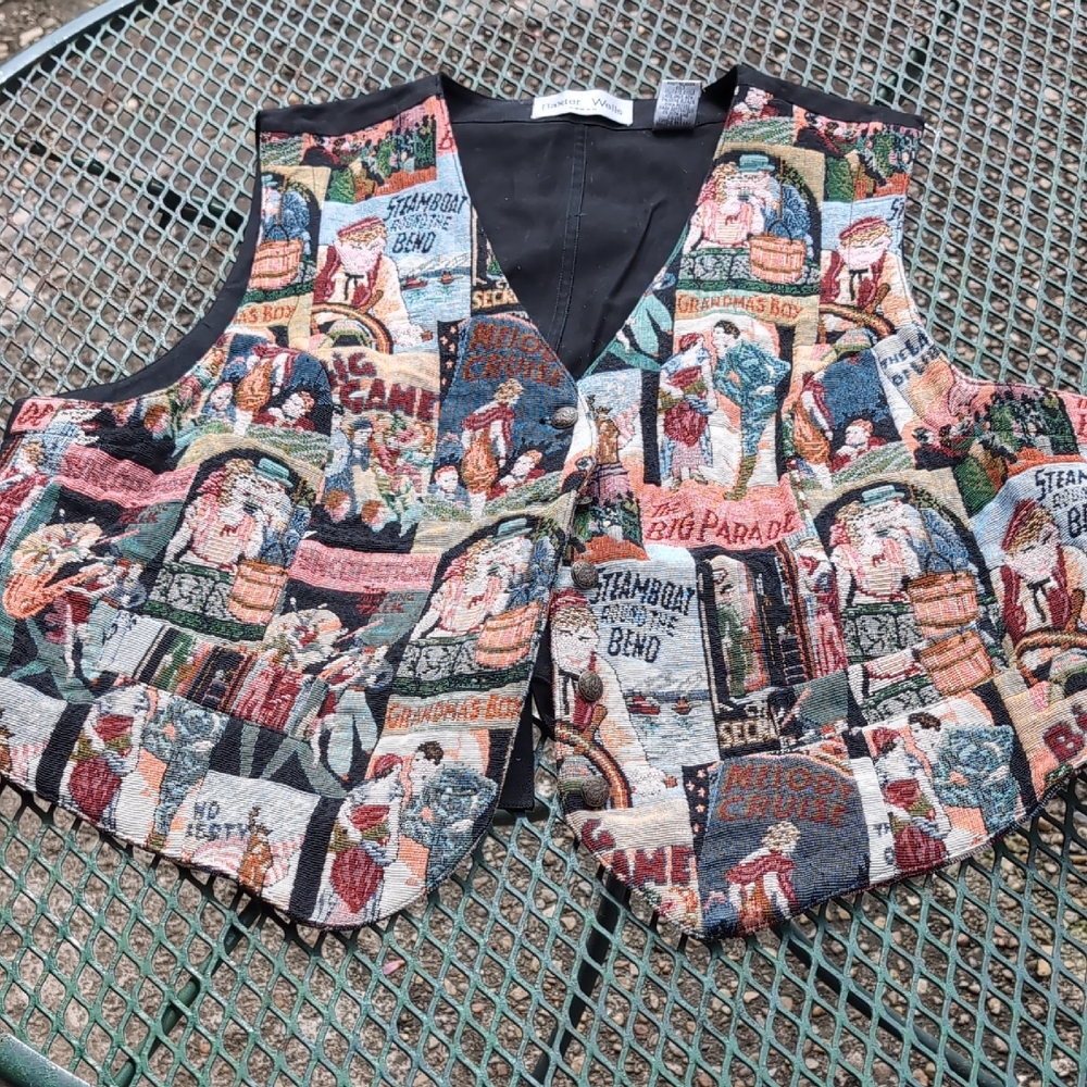 Baxter & Wells Woman Vintage Tapestry Melody Cruise Novel Vest 2X
